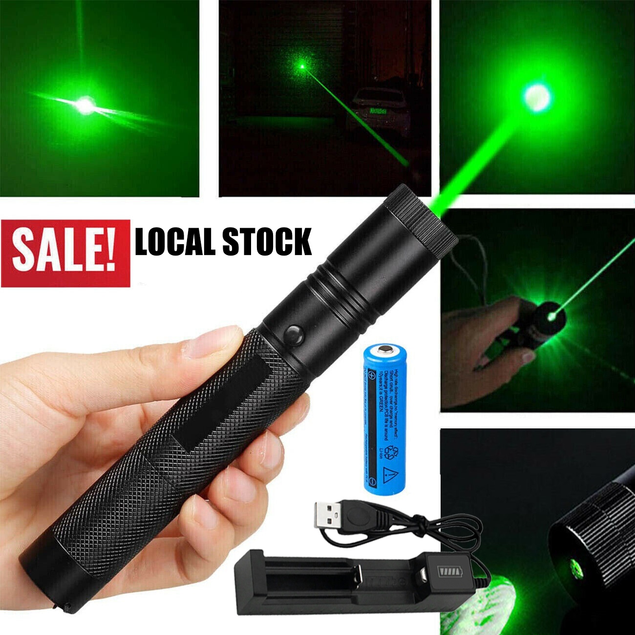 USB zeleni laser kazalnik z nastavljivim žarkom - Imagen 4