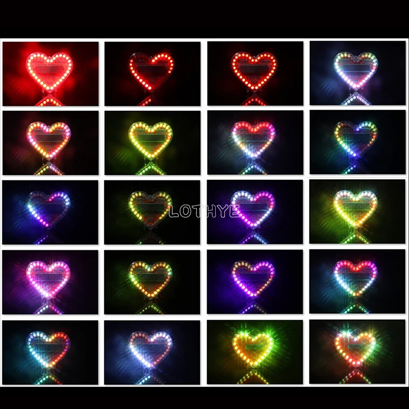 LED obesek v obliki srca na dotik