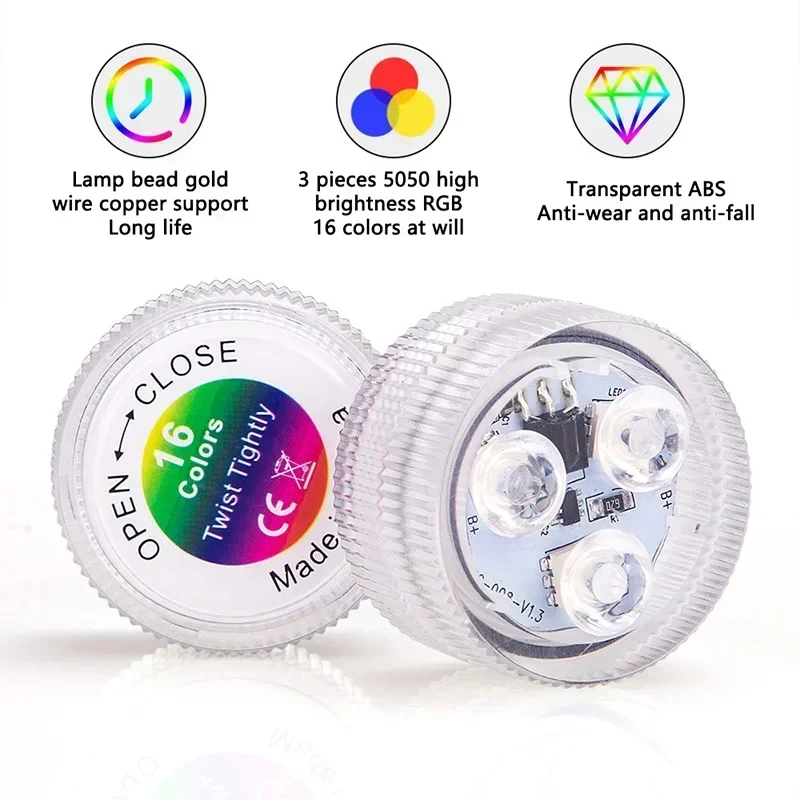 Komplet 4 vodoodpornih luči RGB + daljinec