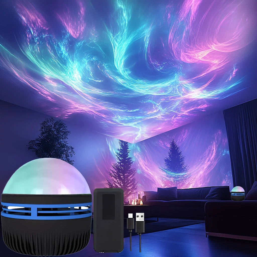 Aurora projekcijska svetilka z daljincem RGB LED