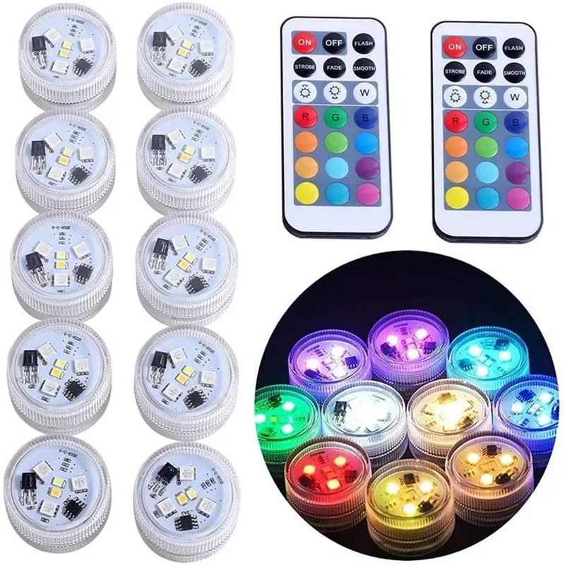 Komplet 4 vodoodpornih luči RGB + daljinec