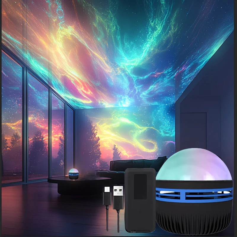 Aurora projekcijska svetilka z daljincem RGB LED