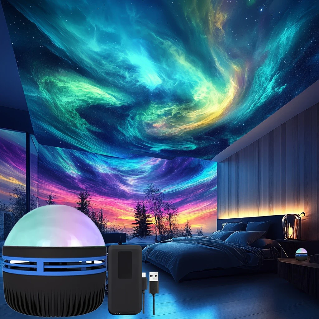 Aurora projekcijska svetilka z daljincem RGB LED